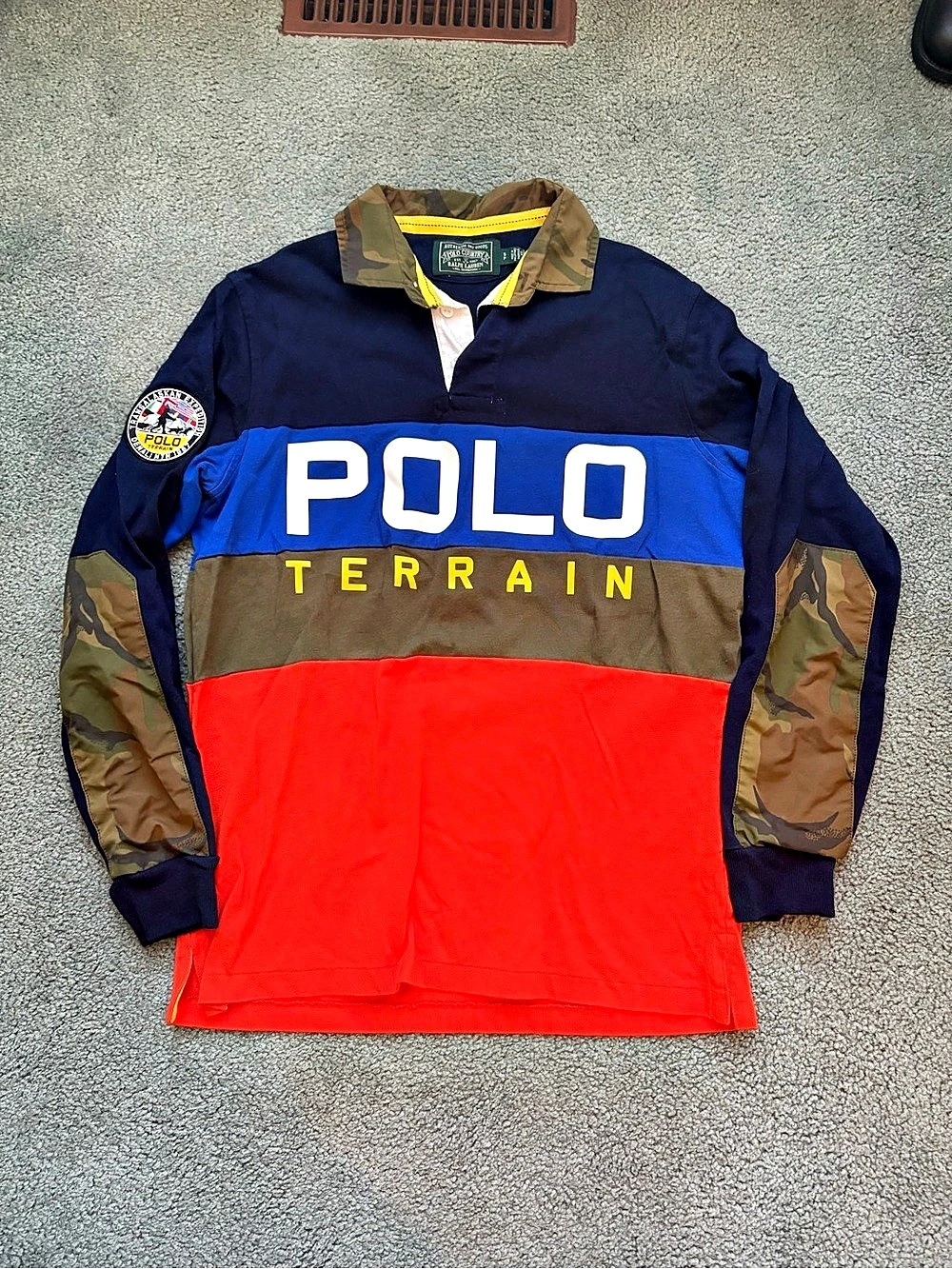Polo Ralph Lauren Polo Terrain Color Block Rugby Shirt Size Small